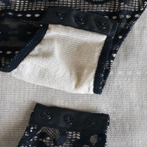 Max Studio Specialty MSSP lace bodysuit black nylon blend size Medium - Picture 6 of 10